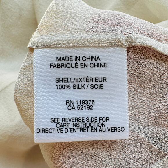 NWT Helmut Ghost 100% Sheer Silk in Salt V-Neck Sleeveless Blouse L - Picture 9 of 12